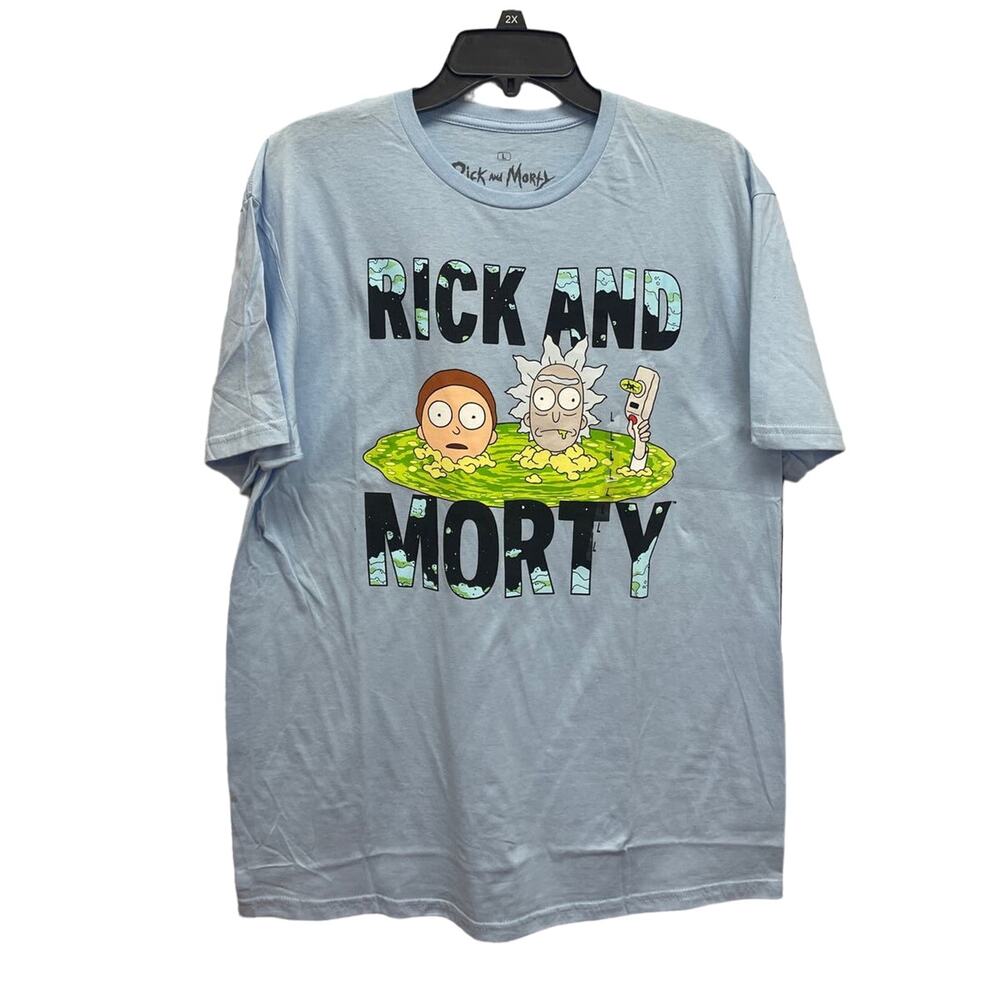 New 2023 Rick and Morty Mens XL 100% Cotton Crew Neck Short Sleeve Tee